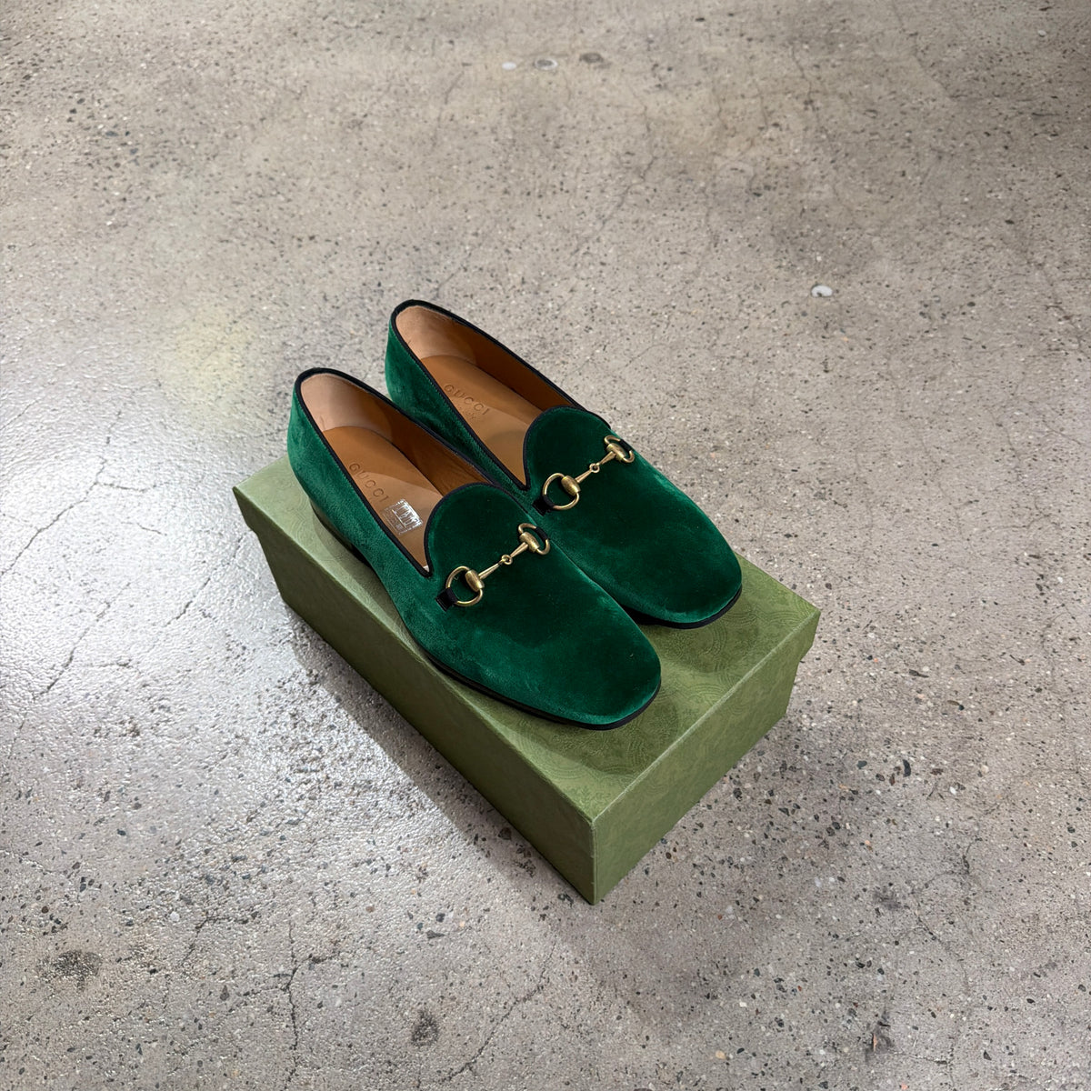 Gucci Velvet Horsebit Loafers