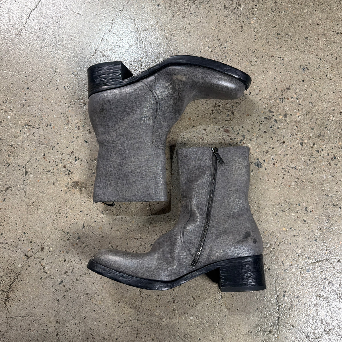 Prada Distressed Leather Biker Boots