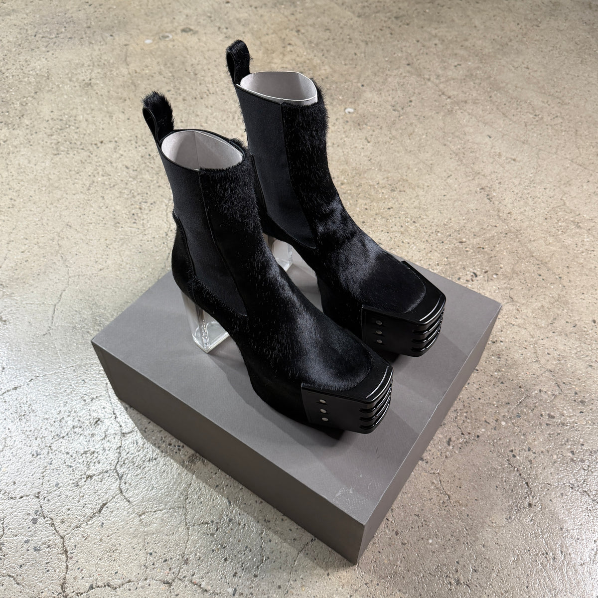 Rick Owens Pony Hair Kiss Heels