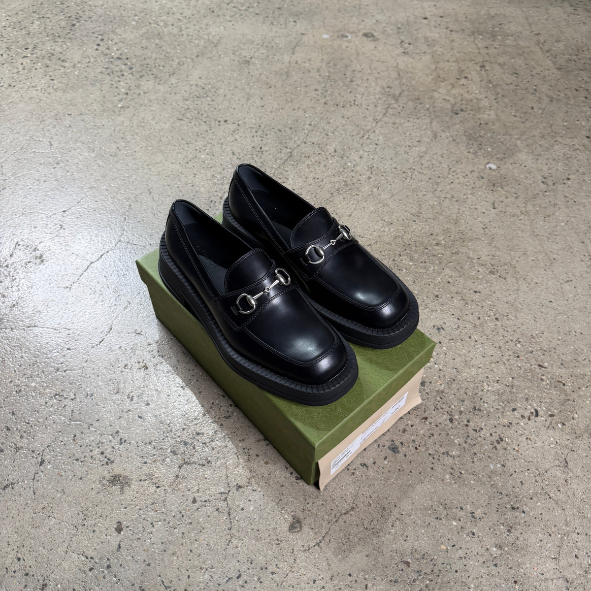 Gucci Chunky Horsebit Leather Loafers