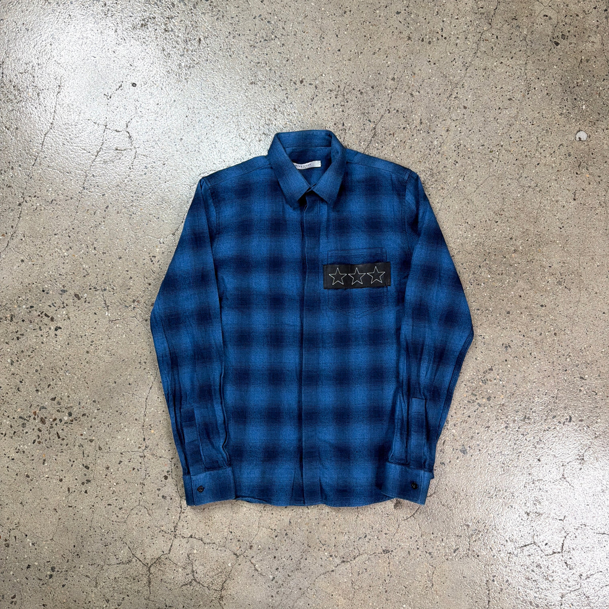 Givenchy FW16 Plaid Leather Star Flannel Shirt