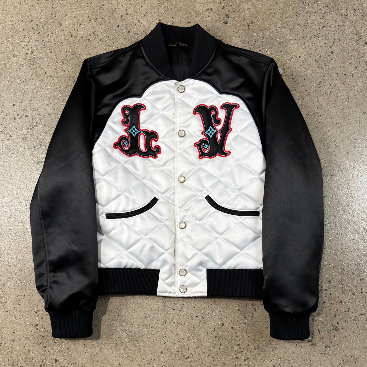 Louis Vuitton BiColor Satin Bomber Jacket L outerwear