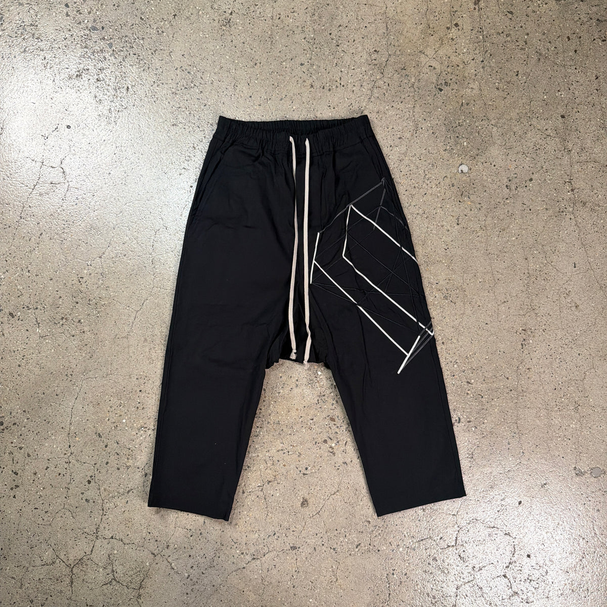 Rick Owens SS19 “Babel” Geometric Pattern Cropped Pants
