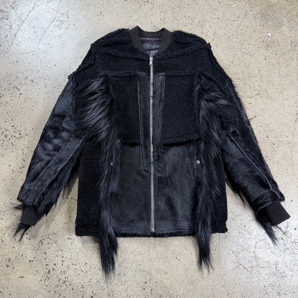 Rick Owens Strobe Collage Fur Coat 46 outerwear