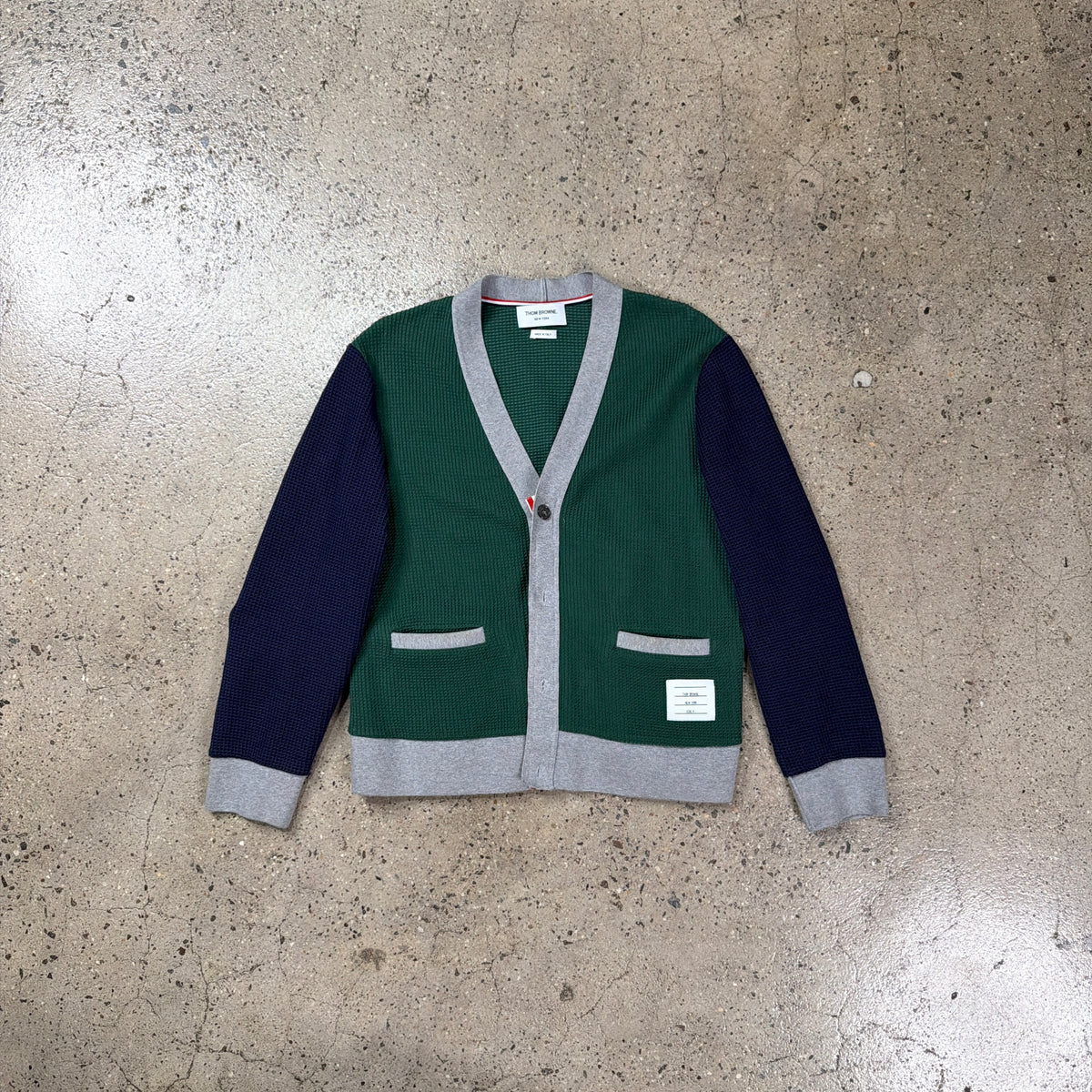 Thom Browne Multicolor Waffle Knit Cardigan