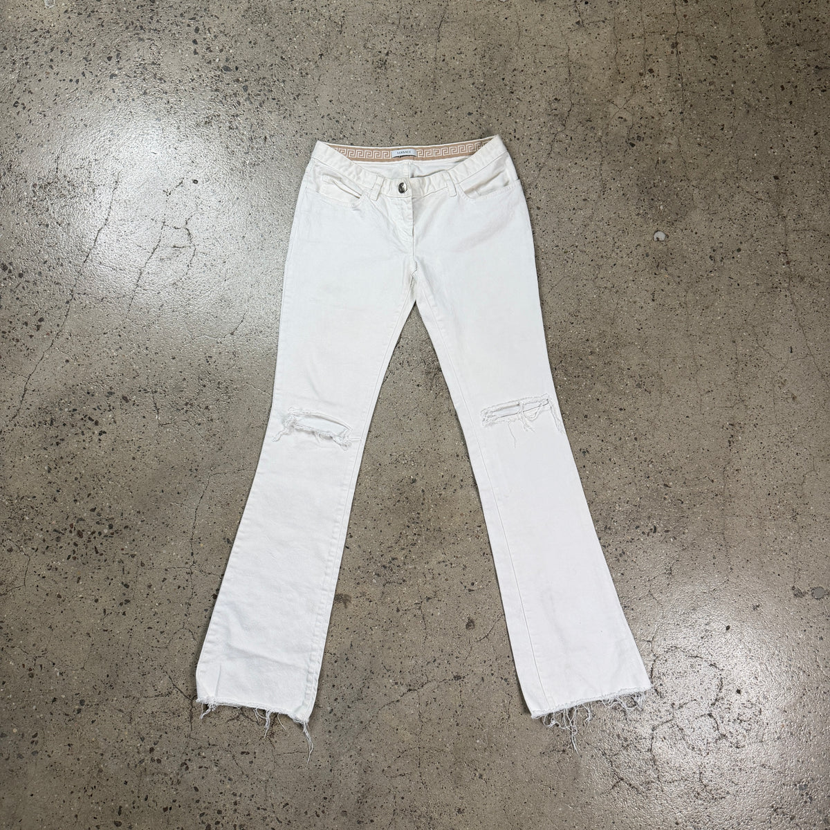 Versace Flared Distressed Jeans