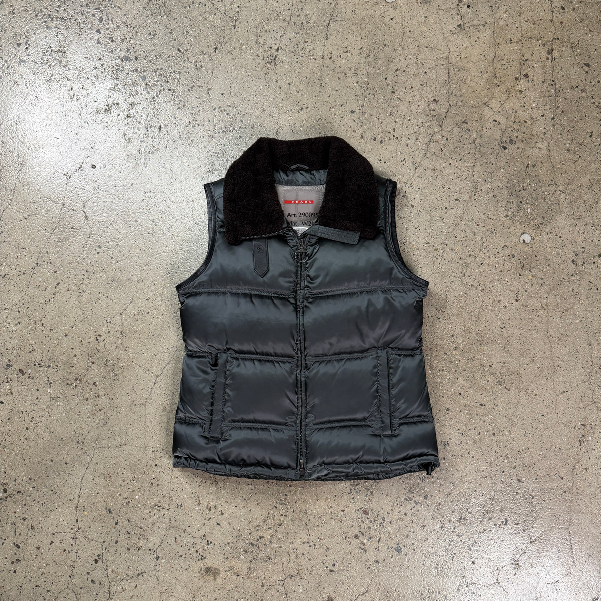 Prada 2000s Shearling Collar Puffer Vest