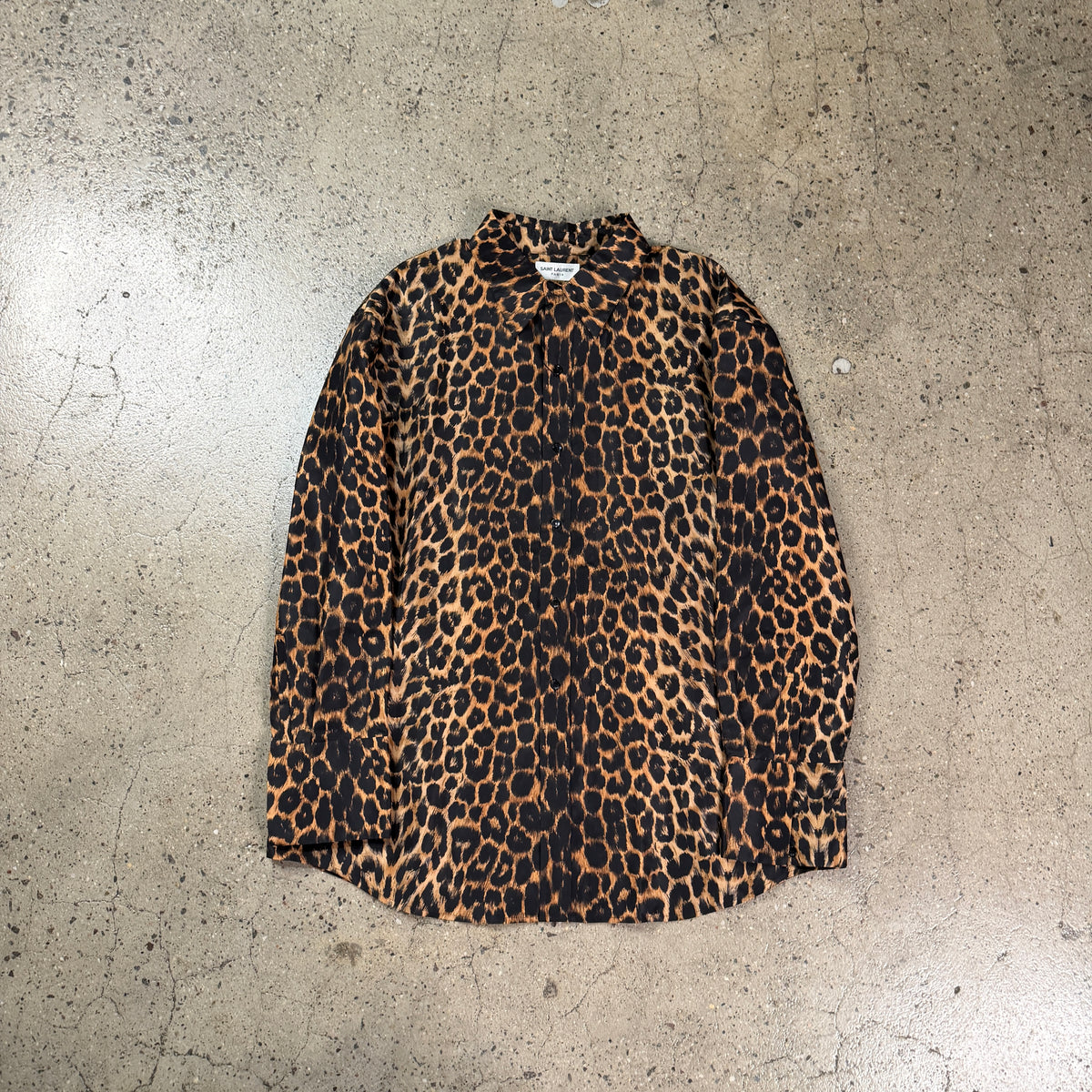 Saint Laurent Leopard Print Overshirt