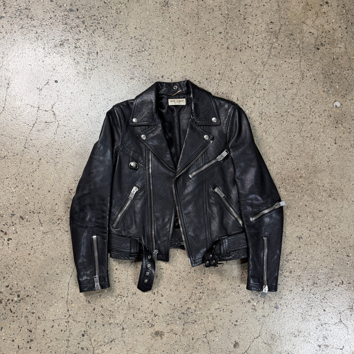 Saint Laurent Leather D-Ring Biker Jacket