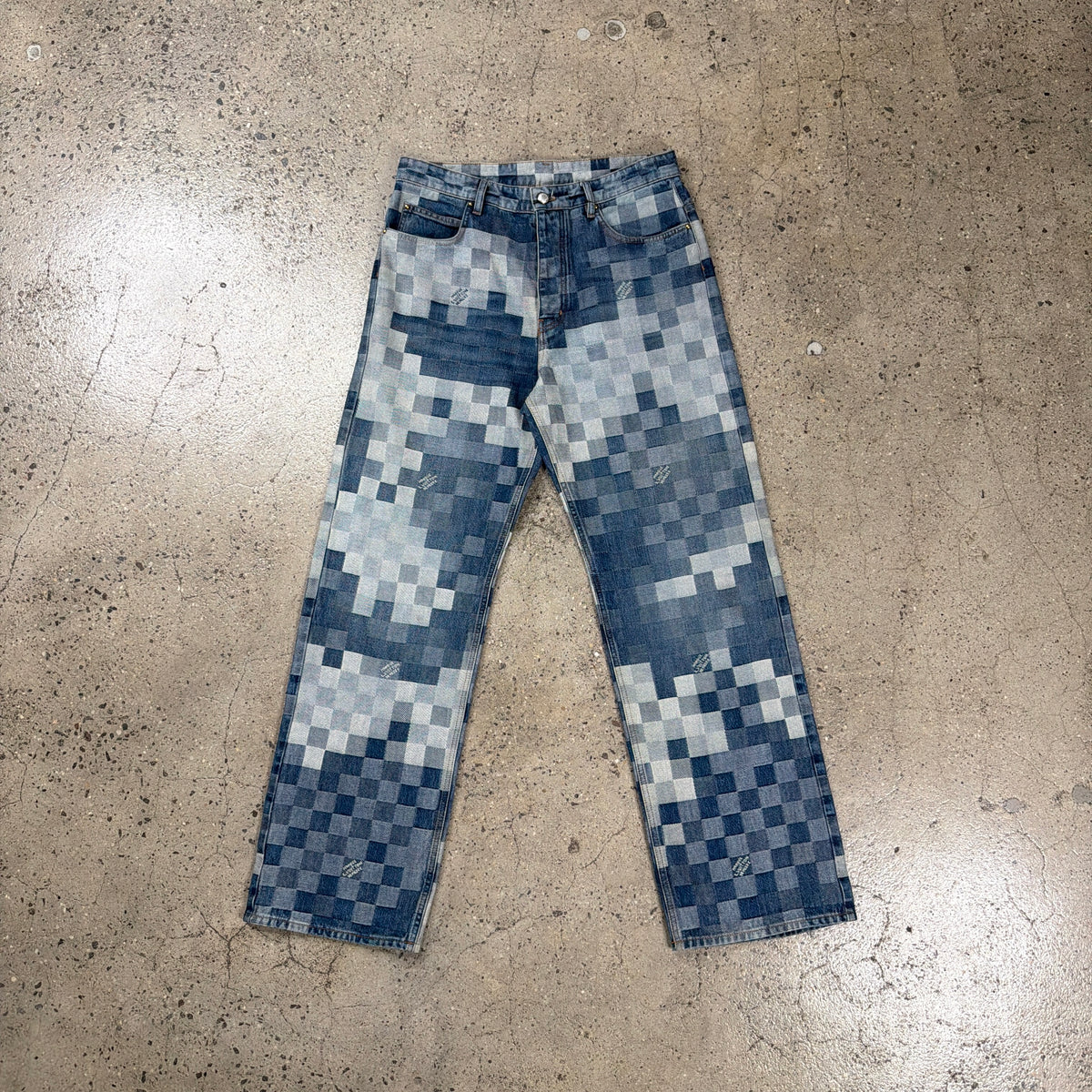 Louis Vuitton SS/24 Damier Damoflage Denim Skate Pants