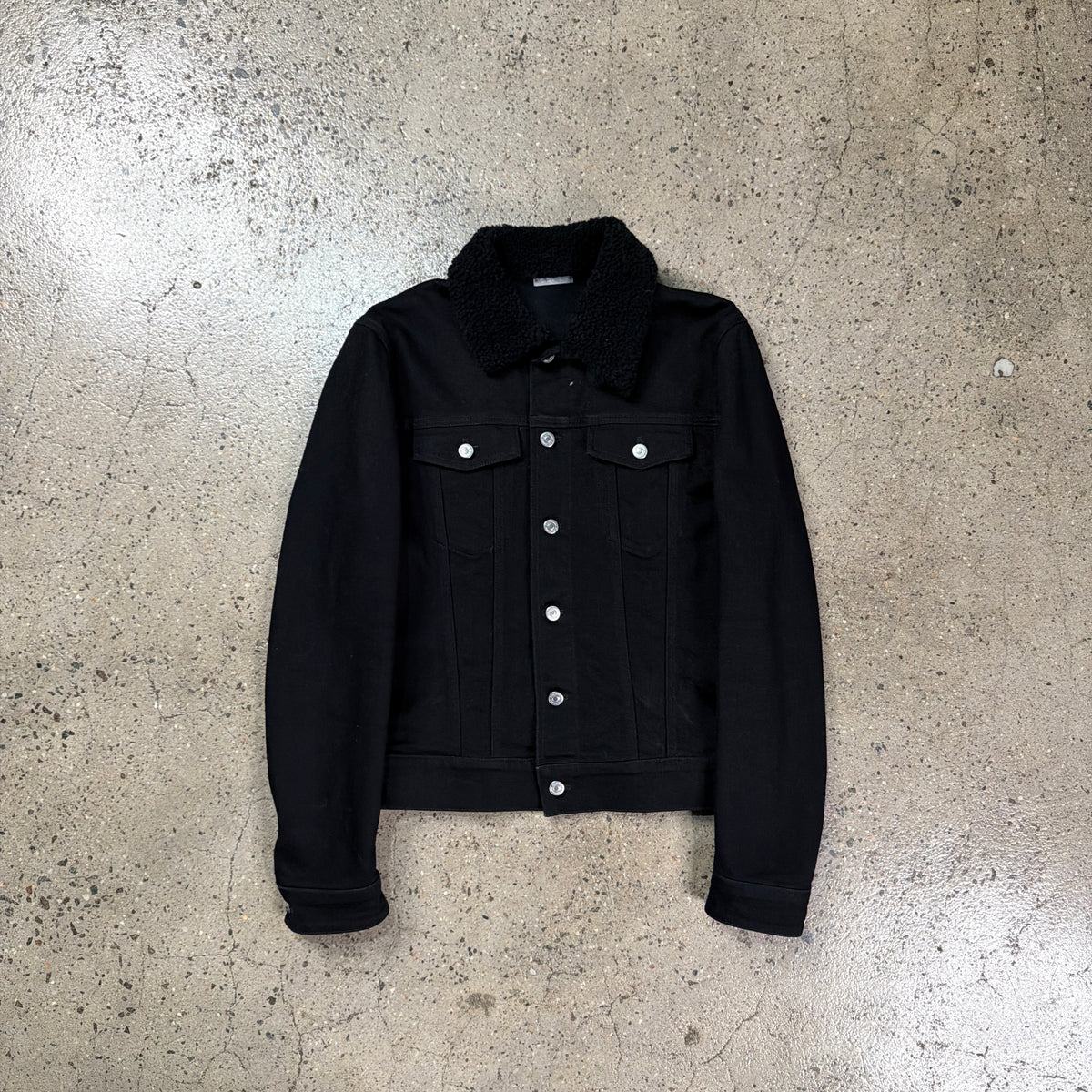 Dior Shearling Fur Collar Trucker Jacket