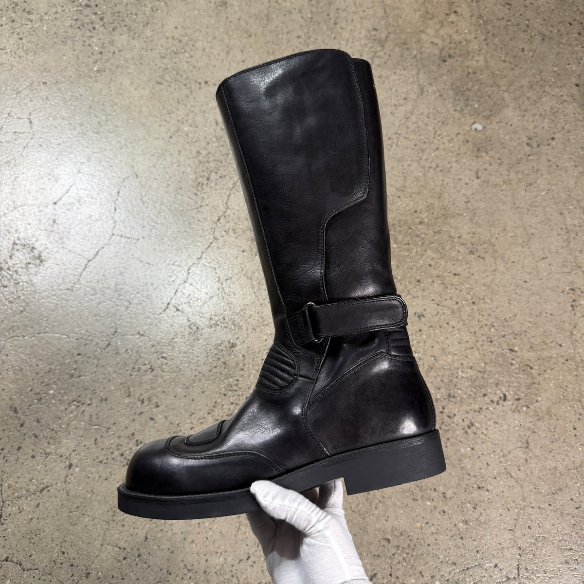 Maison Margiela MM6 Leather Buckle Biker Boots