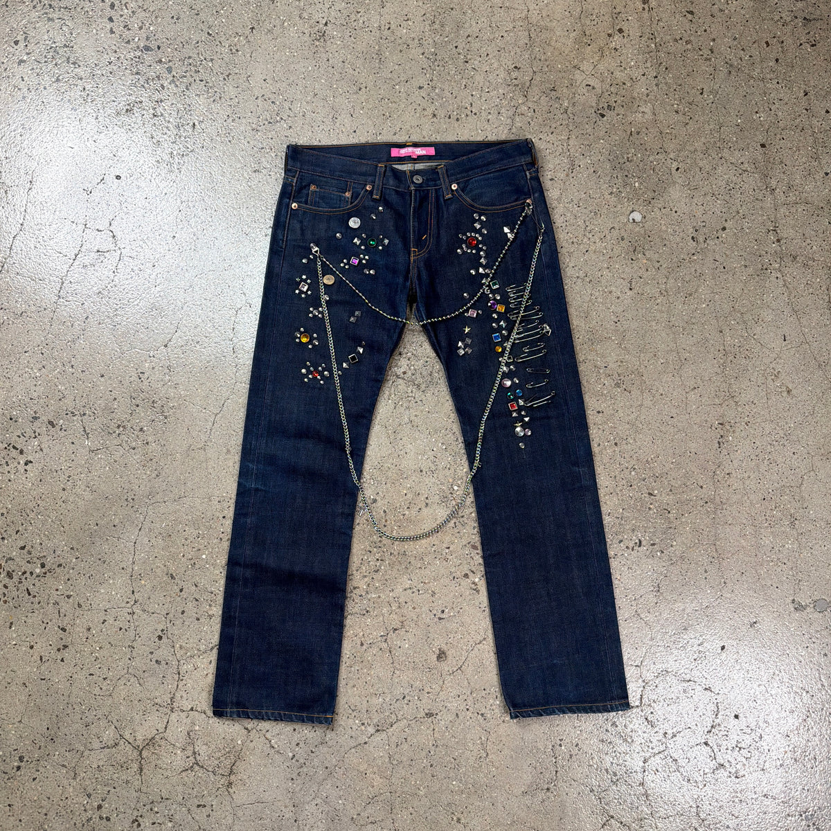 Junya Watanabe Comme De Garcon FW2002 Jewel Studded Jeans