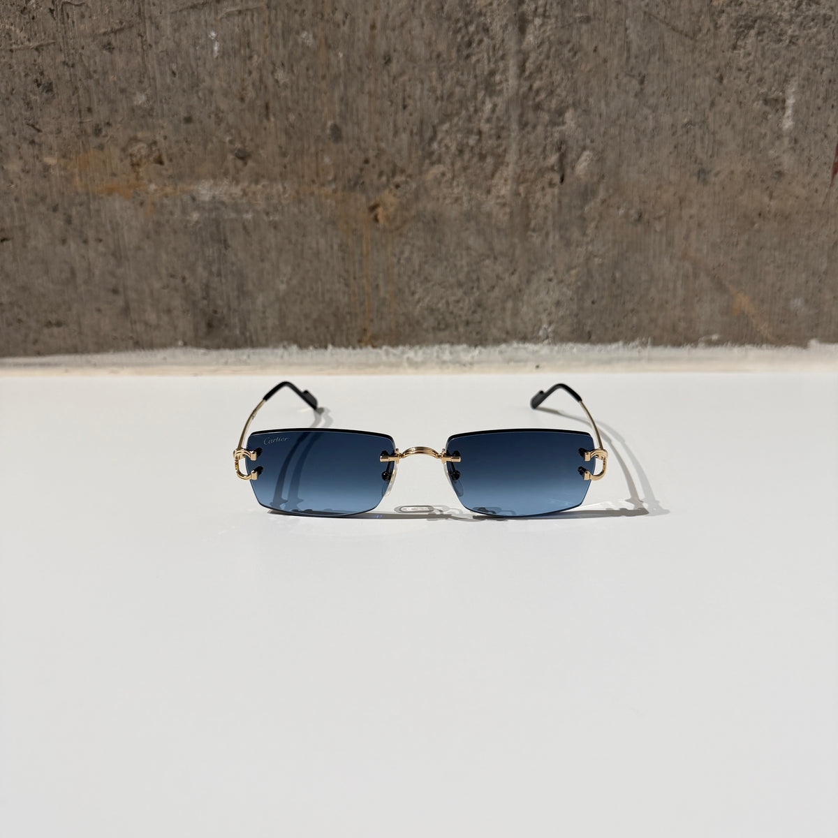 Cartier C Décor 56MM Rimless Rectangular Sunglasses
