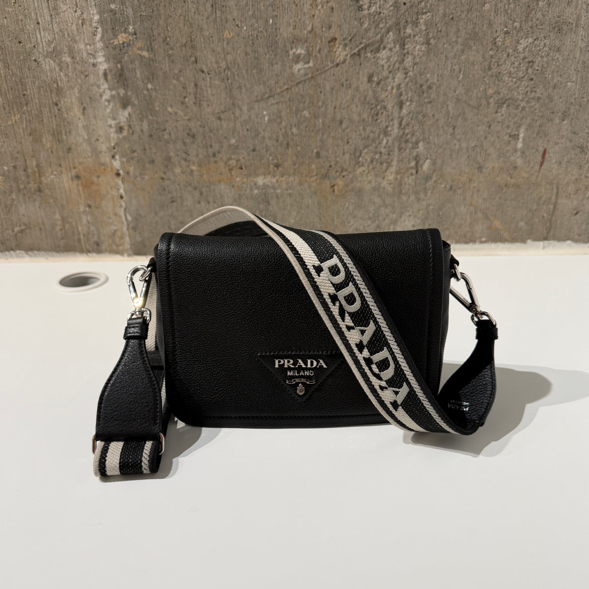 Prada Vitello Daino Soft Flap Crossbody Bag