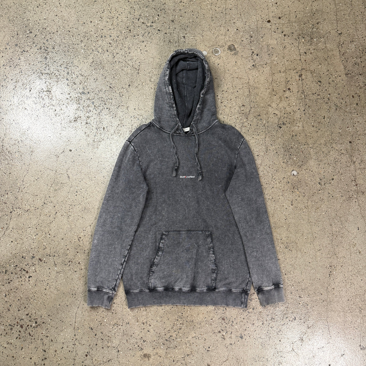 Saint Laurent Acid Wash Logo Hoodie