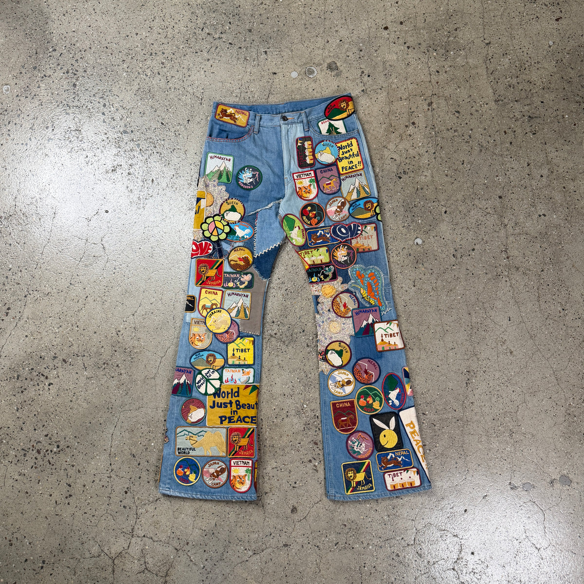 Kapital 12.5oz Denim Patch 5P Rat Flare Pants