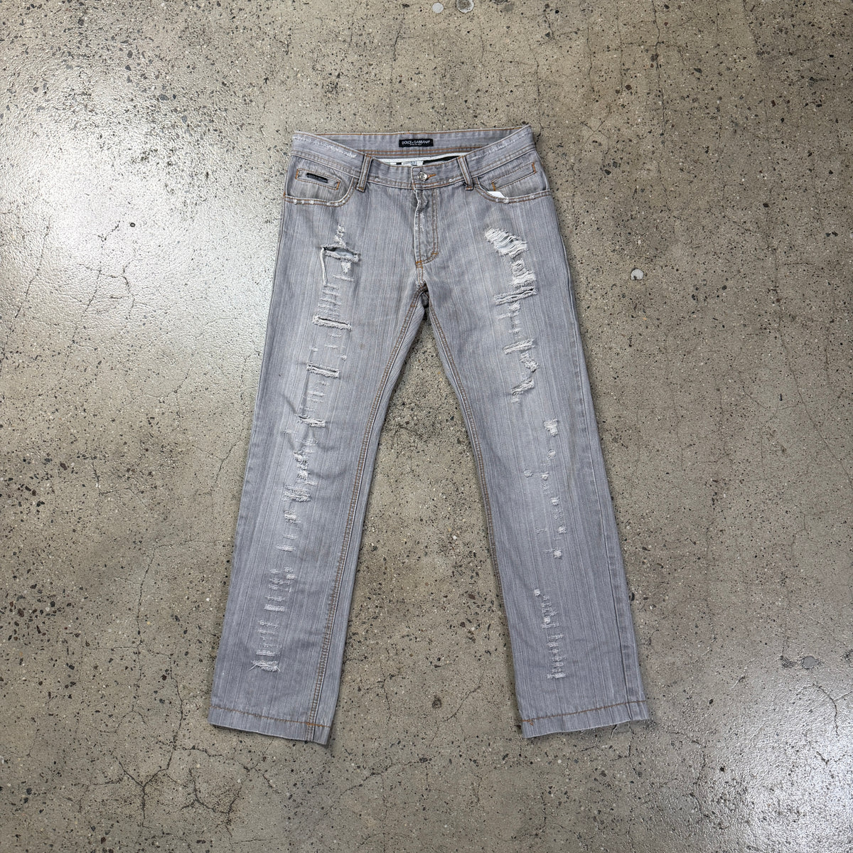 Dolce & Gabbana Archive 14 Classic Distressed Grey Jeans