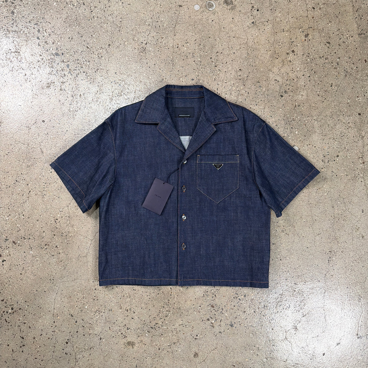 Prada Denim Camp Collar Shirt