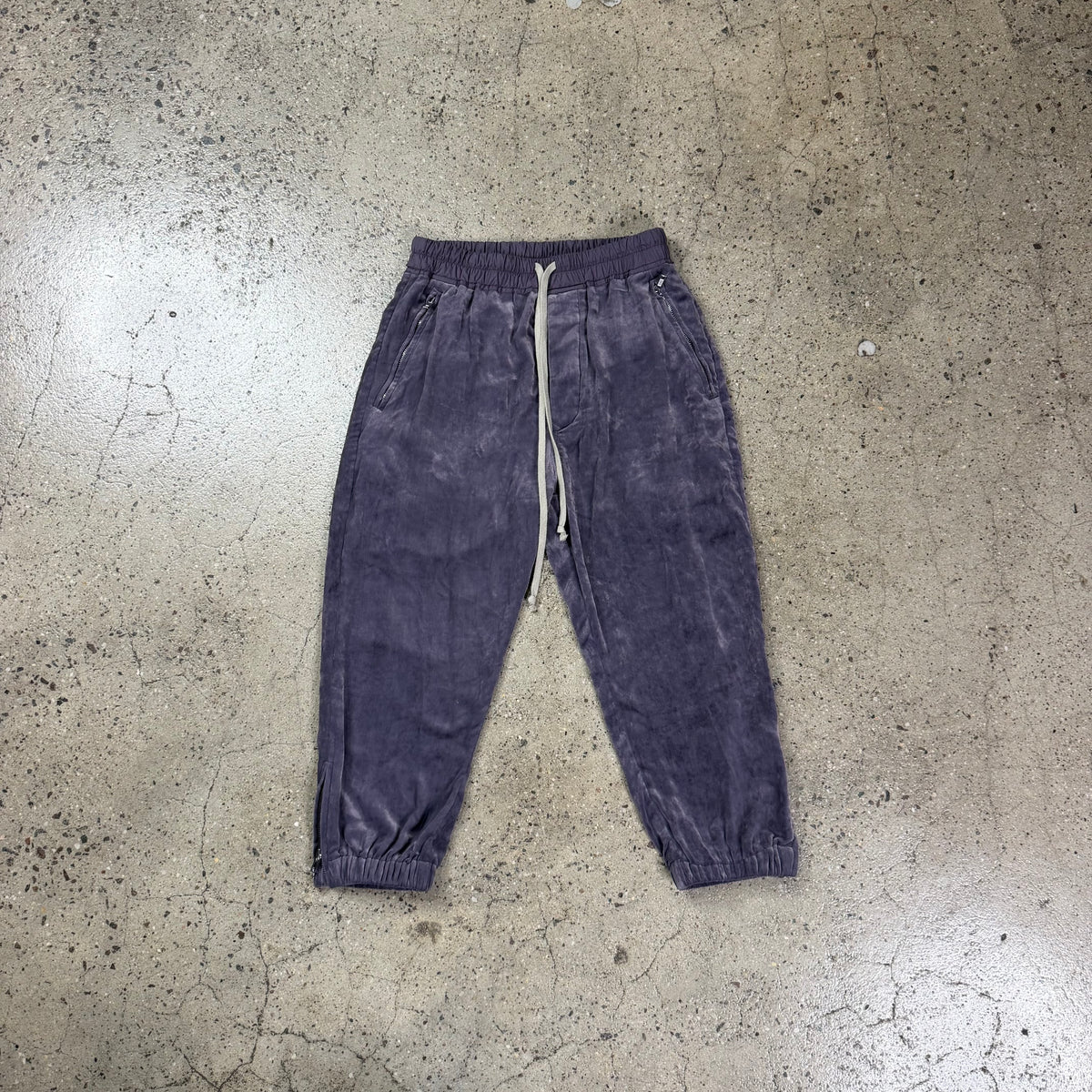 Rick Owens FW21 Cropped Crushed Velvet Pants