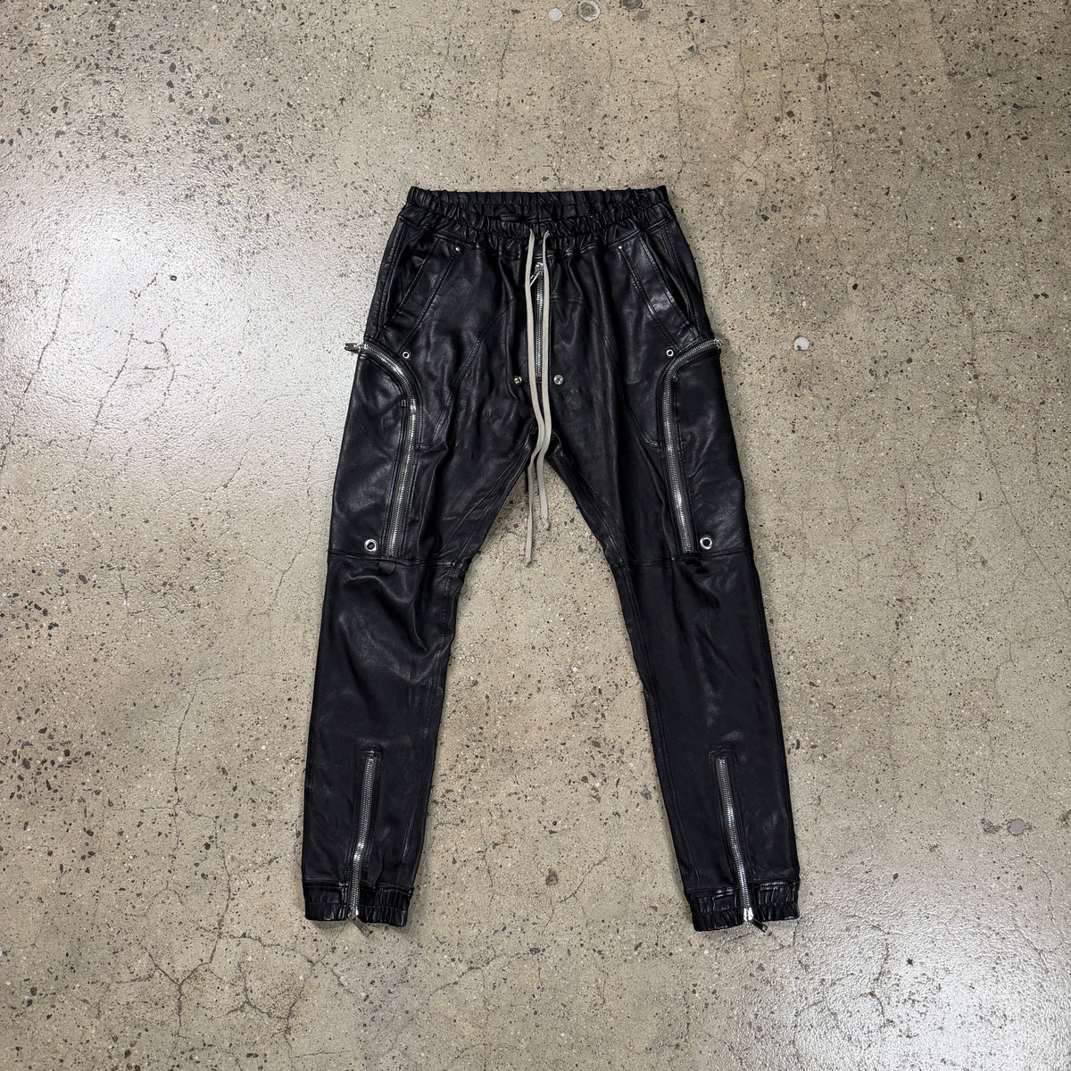 Rick Owens FW21 Gethsemane Leather Bauhaus Cargo Pants