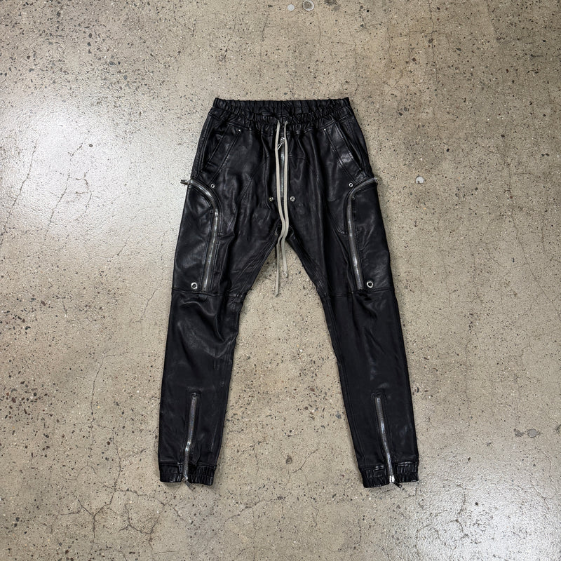 Rick Owens FW21 Gethsemane Leather Bauhaus Cargo Pants