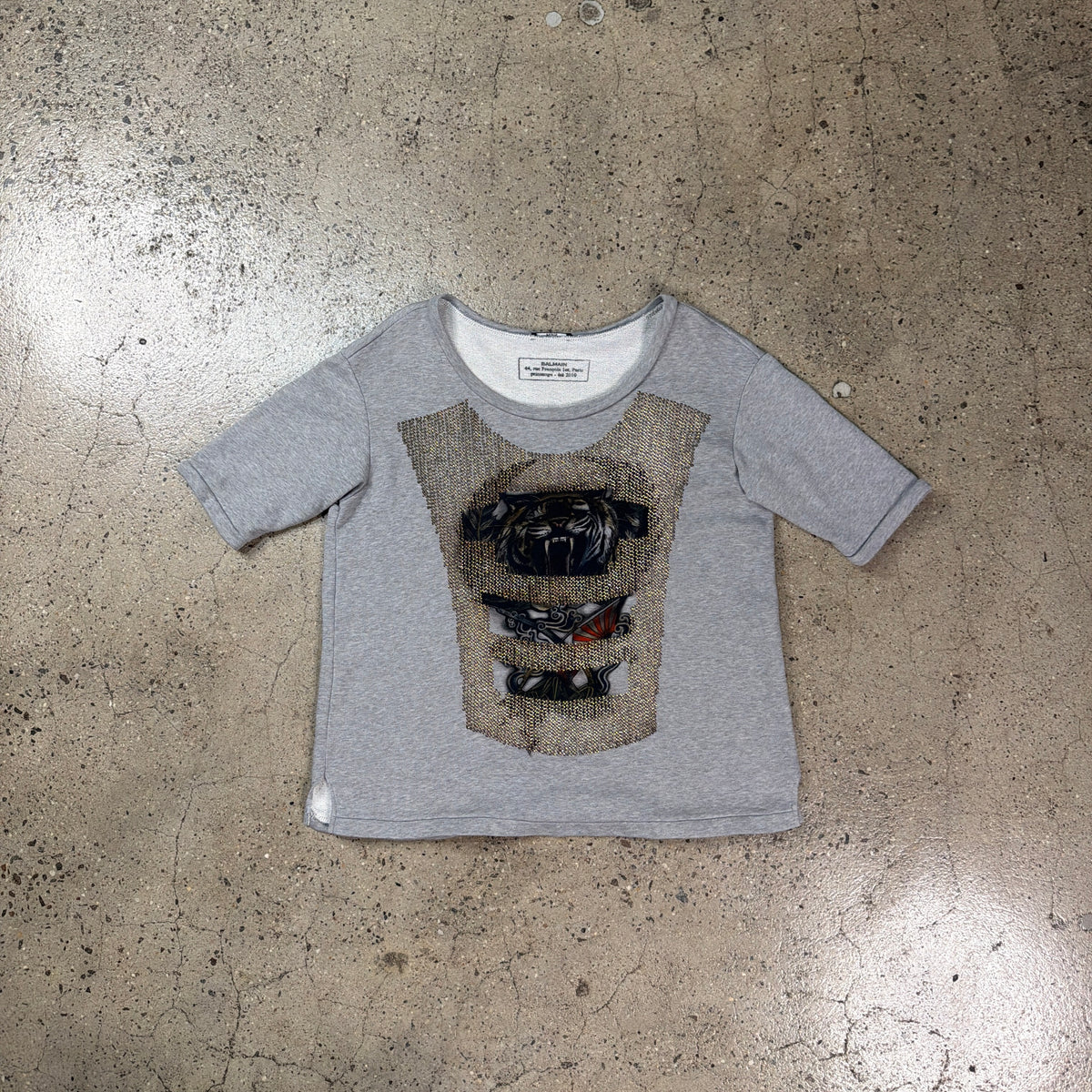Balmain Studded Short Sleeve Sweater
