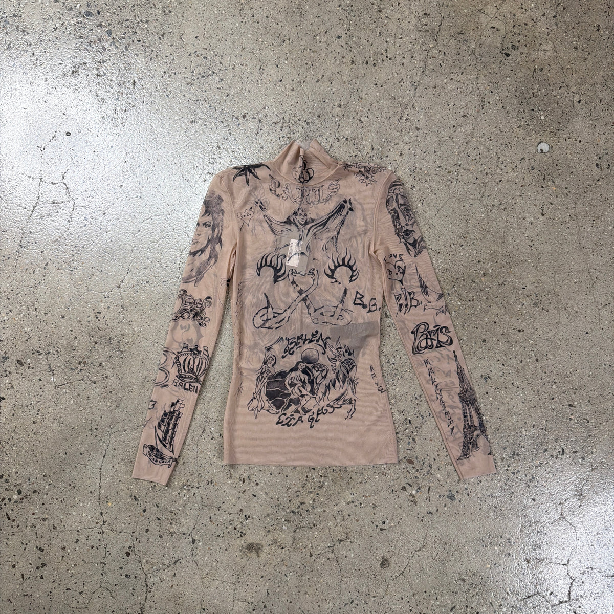 Balenciaga Tattoo Mesh Longsleeve