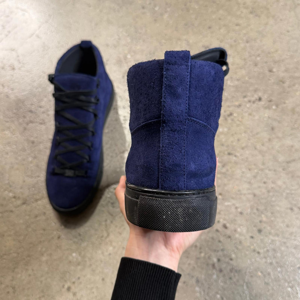 Balenciaga Suede Arena Sneakers (Blue) 12 / Blue