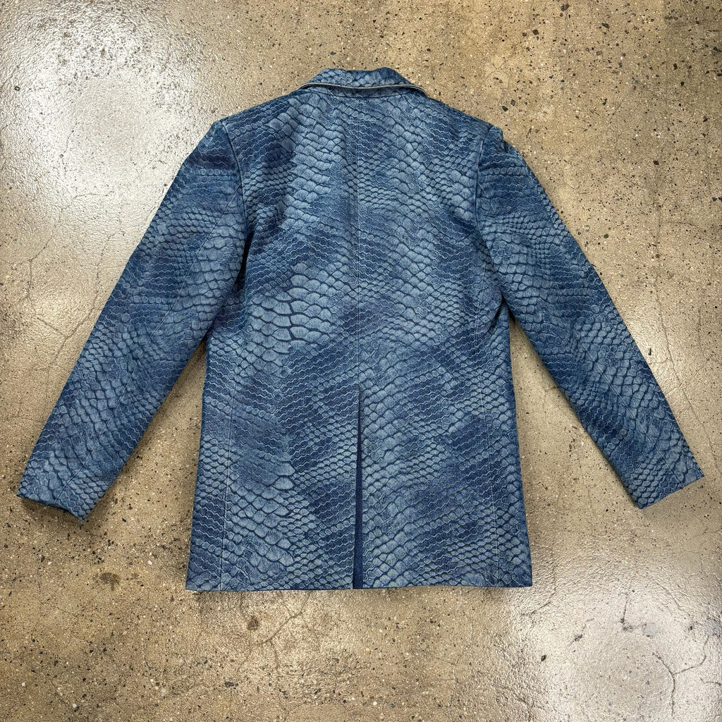 Maison Margiela  MM6 Snakeskin Print Denim Blazer