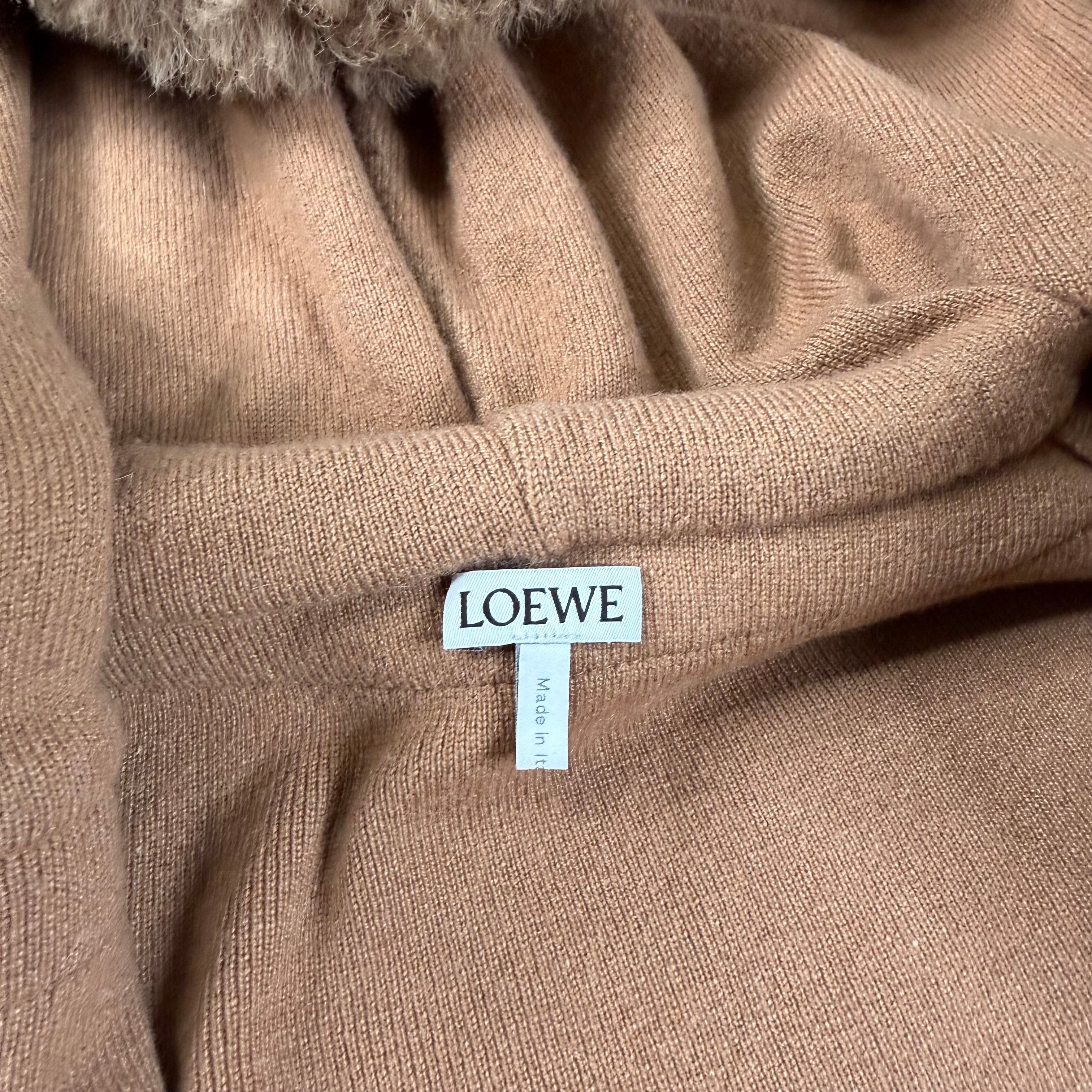 Loewe Cashmere Fur Trim Hoodie