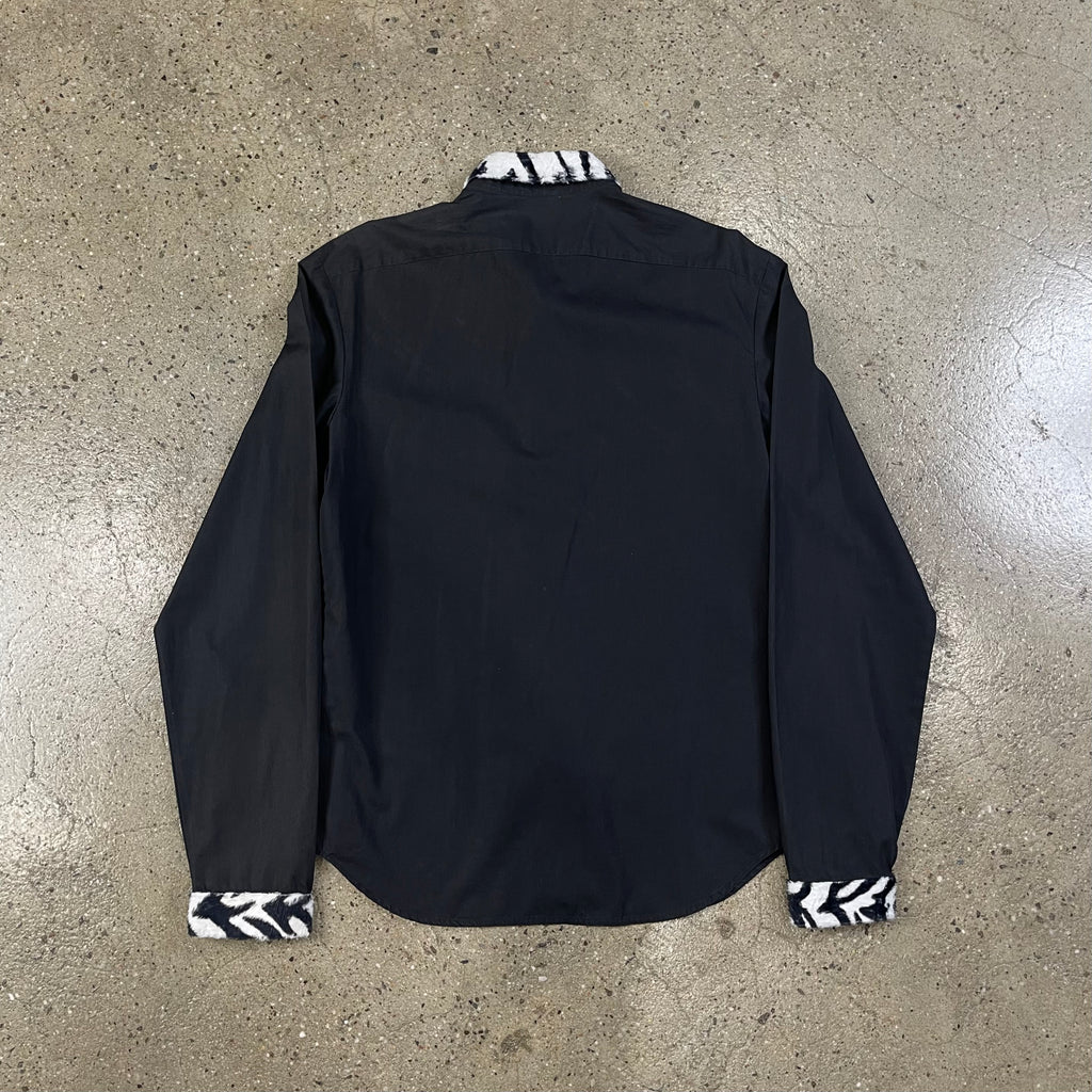 Versace Zebra Print Faux Fur Shirt