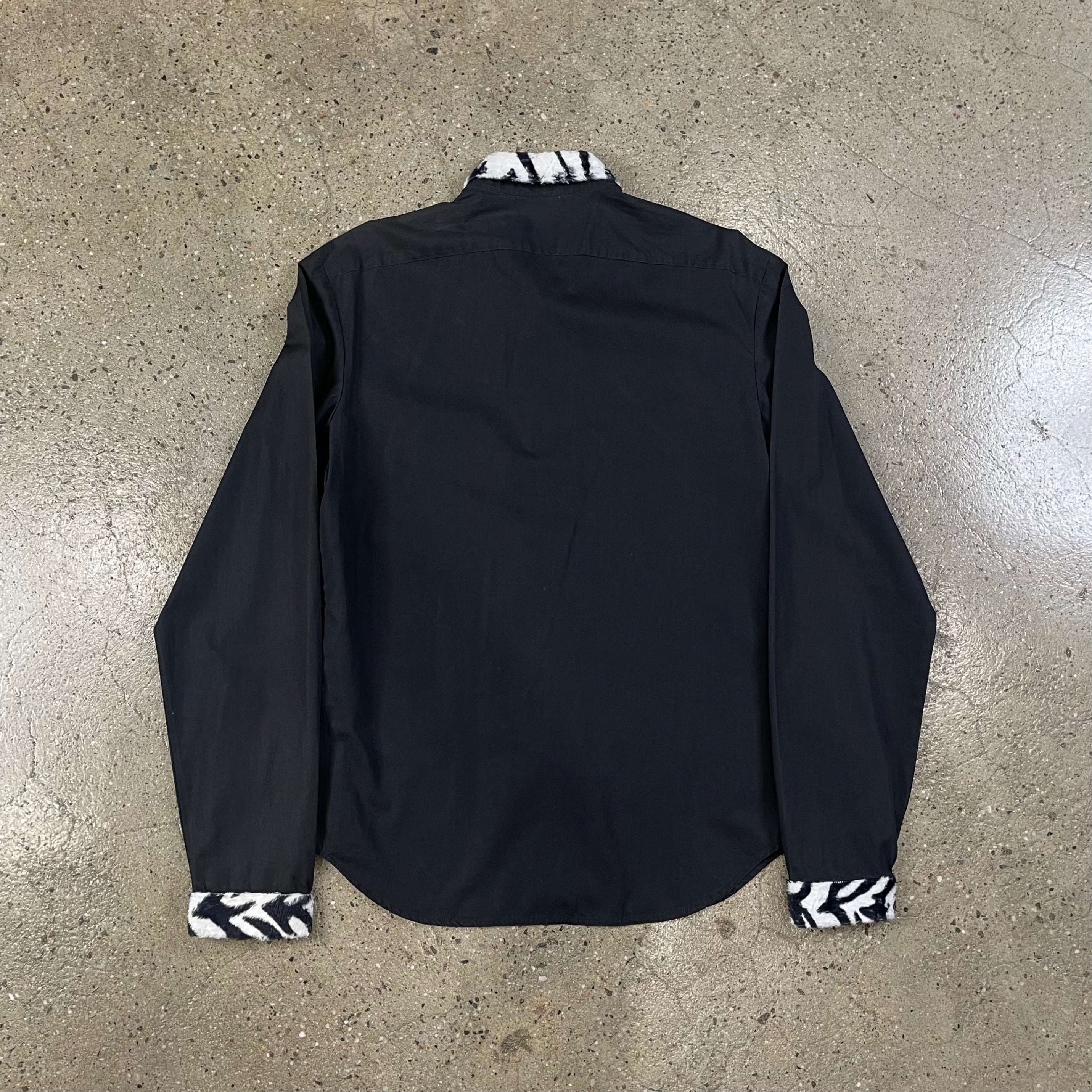 Versace Zebra Print Faux Fur Shirt