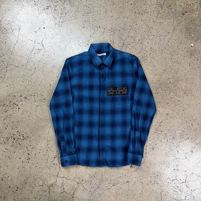 Givenchy FW16 Plaid Leather Star Flannel Shirt