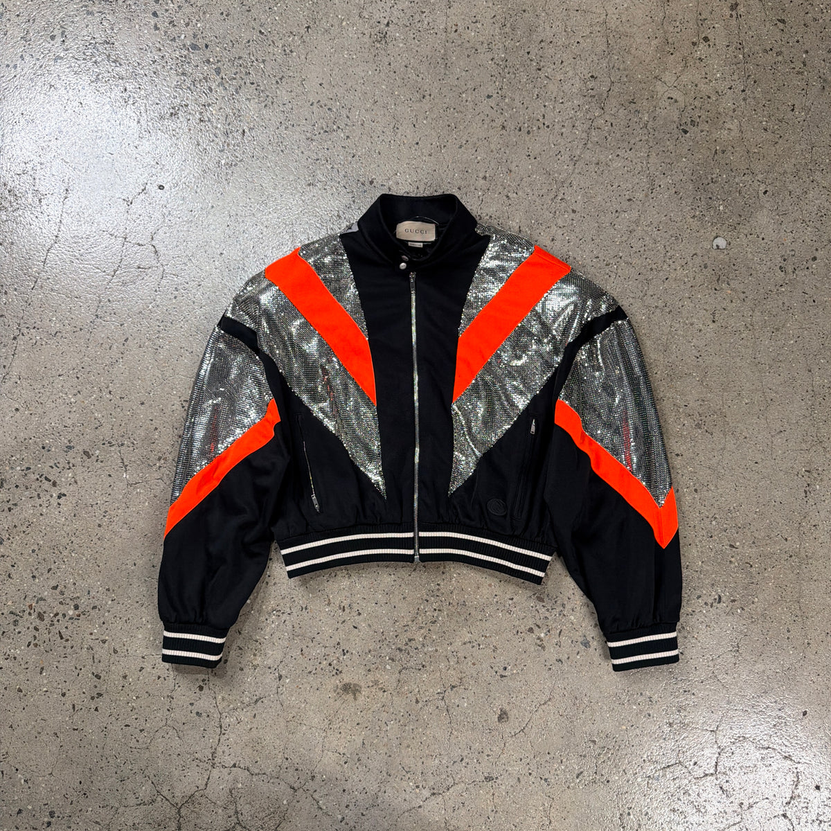 Gucci Metal Layered Zip-Up Jacket