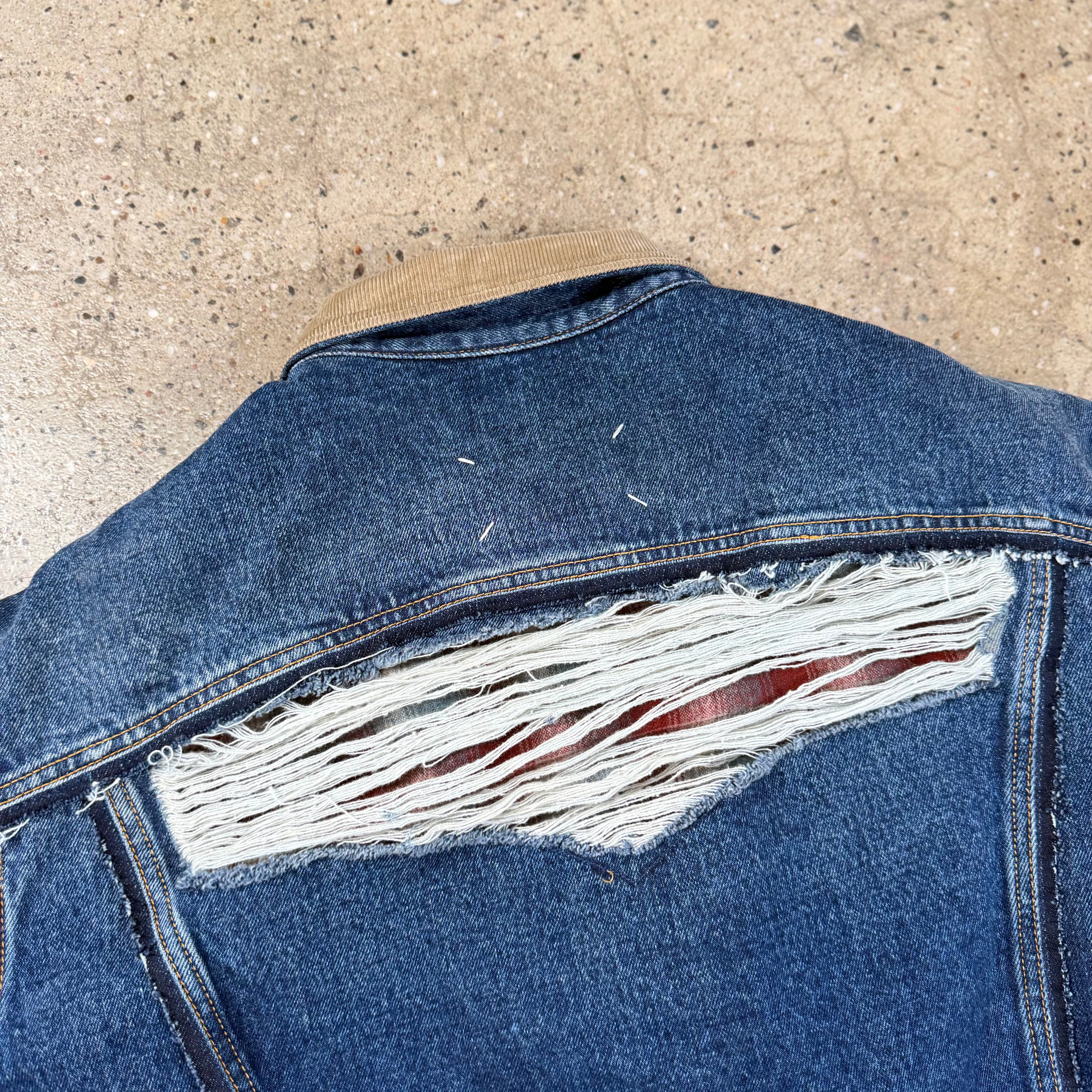 Maison Margiela X Pendleton Distressed Denim Jacket