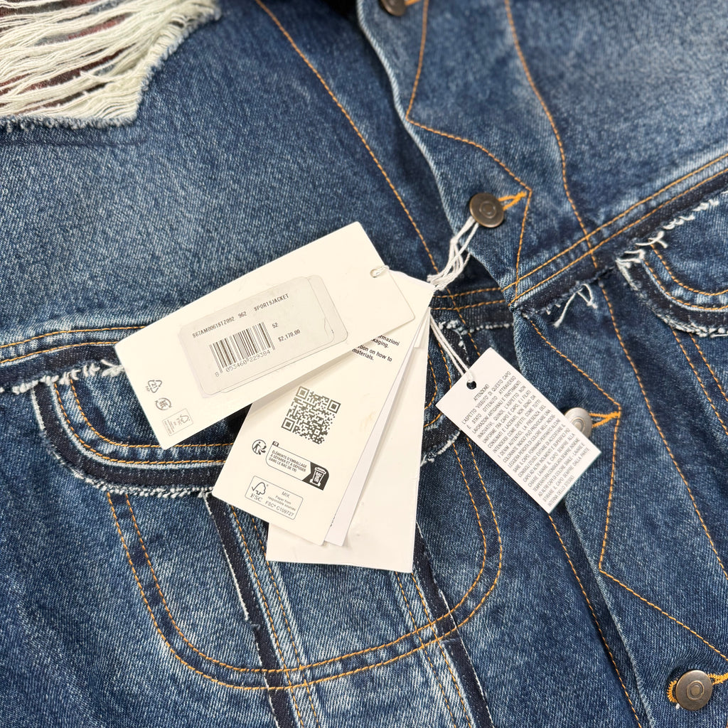 Maison Margiela X Pendleton Distressed Denim Jacket