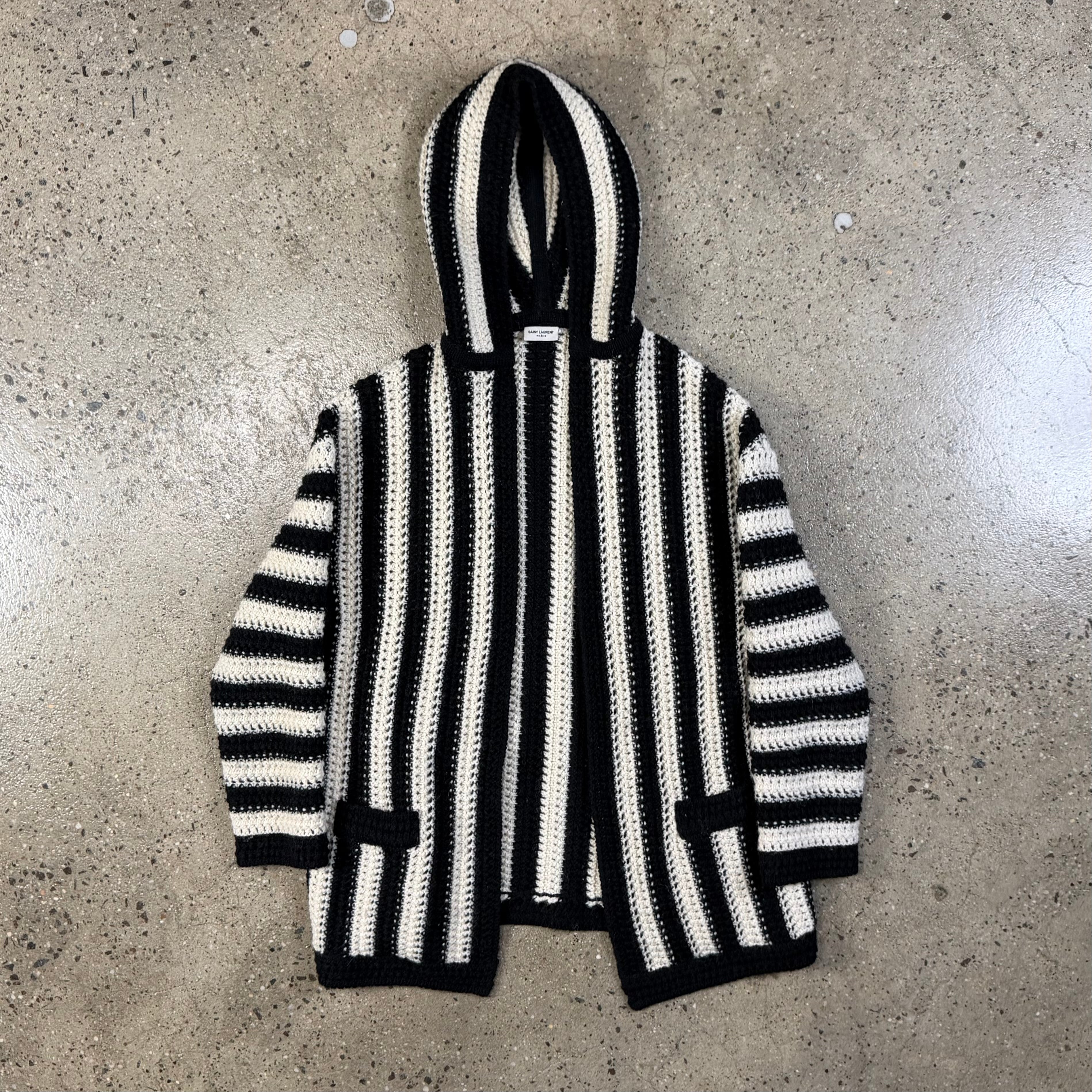 Saint Laurent Hooded Striped Cardigan