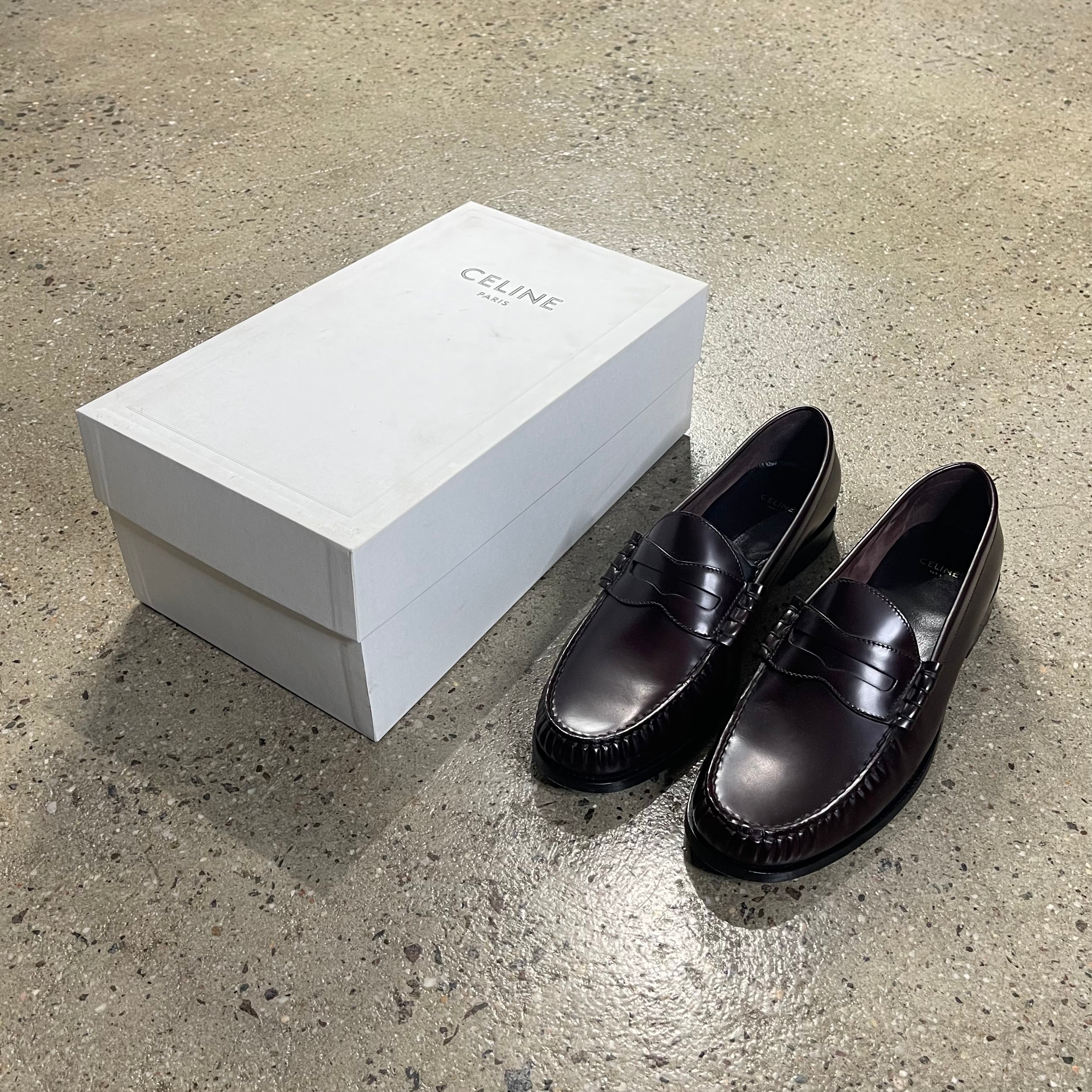 Celine  Luco Leather Polished Loafers