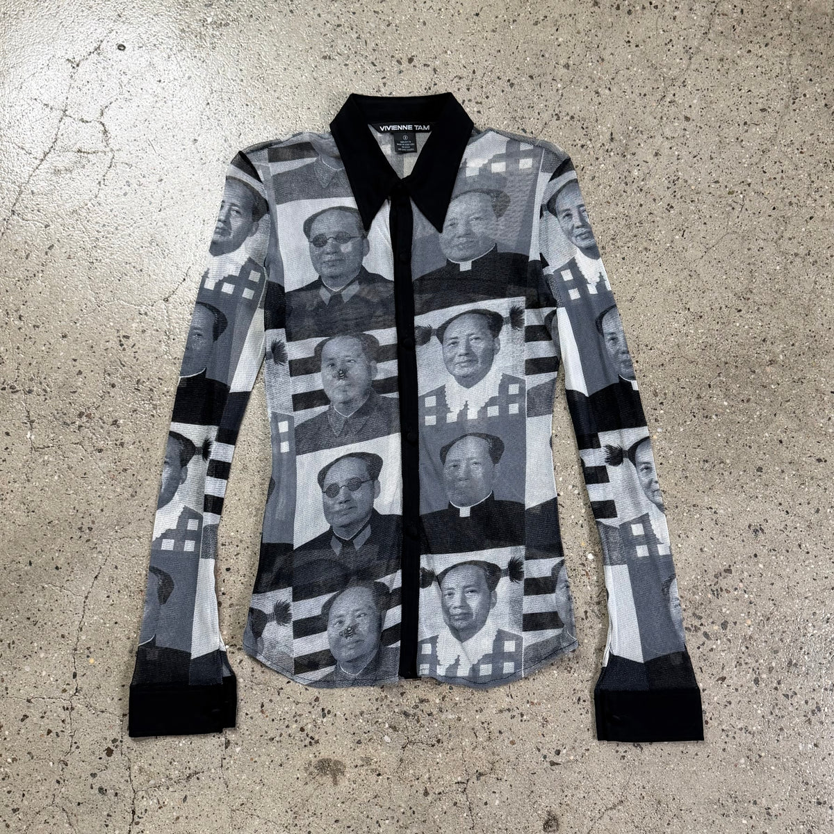 Vivienne Tam SS95 Mesh Mao Zedong Shirt