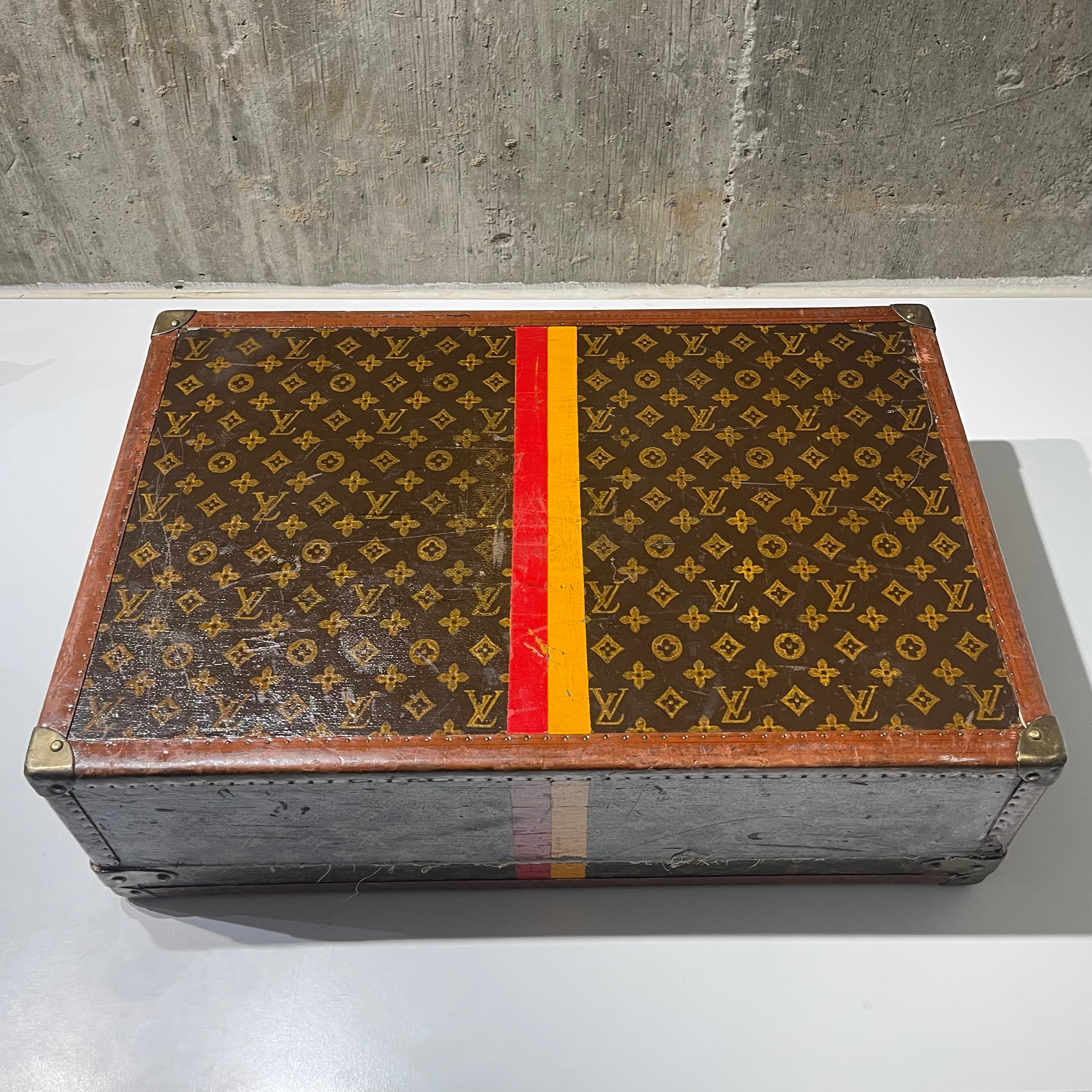 Louis Vuitton 1940s Era Painted Trunk