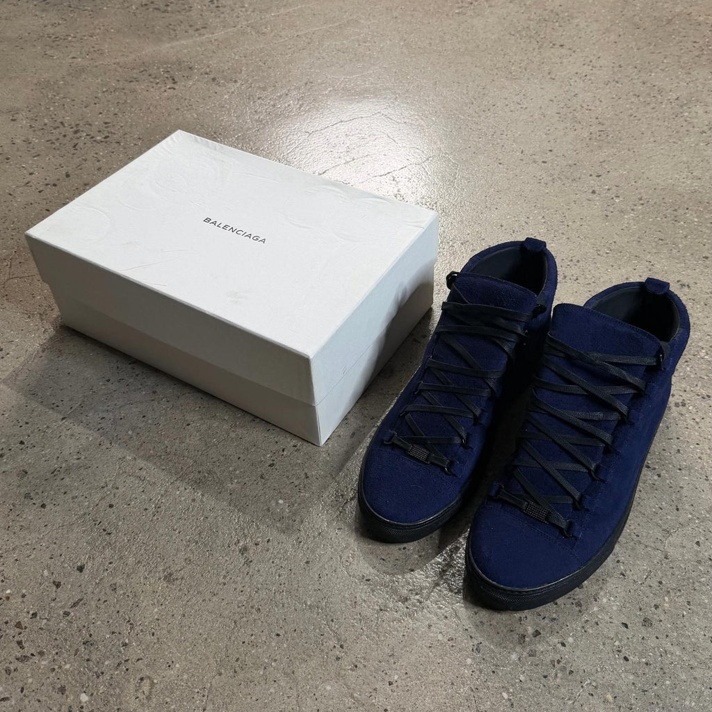 Balenciaga Suede Arena Sneakers (Blue) 12 / Blue
