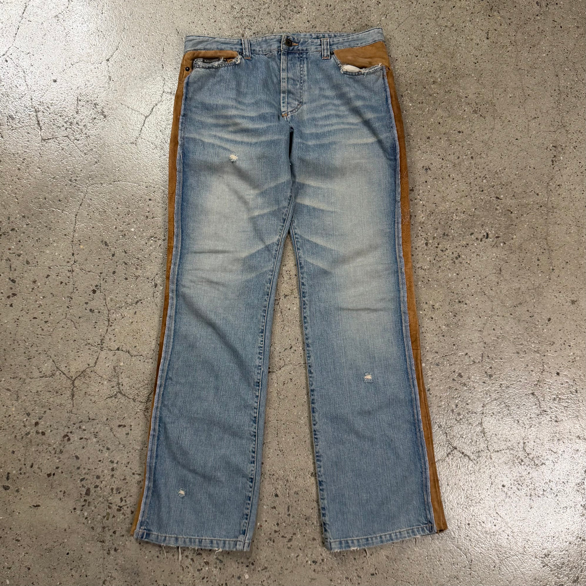 Dolce&Gabbana SS06 Leather Strip Jeans