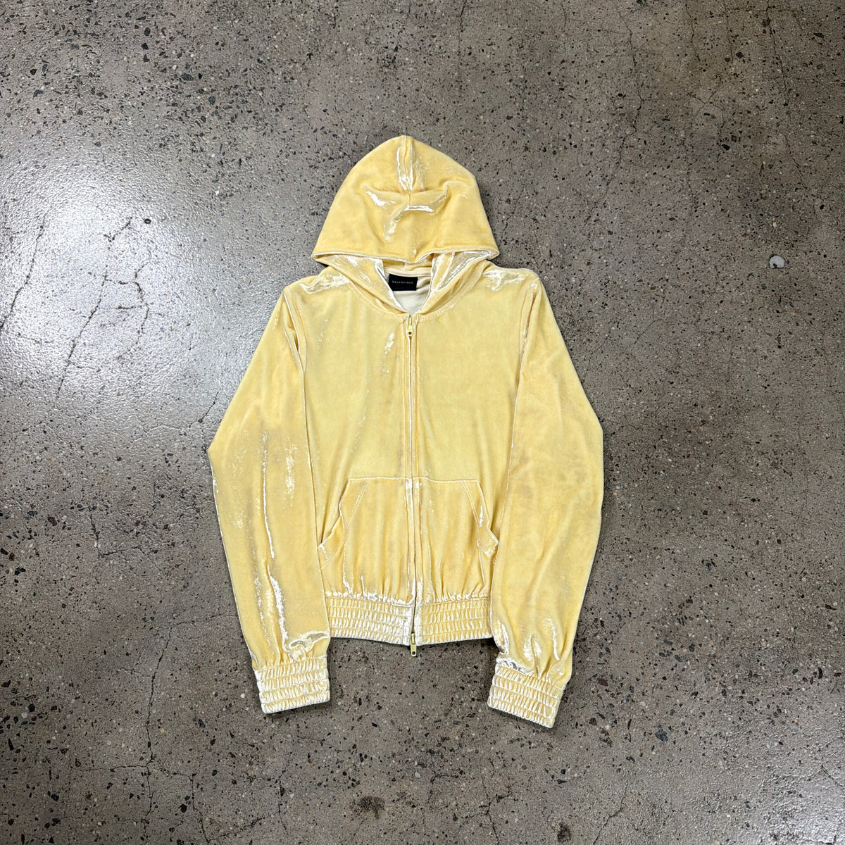 Balenciaga BB Paris Strass Zip-Up Velvet Hoodie