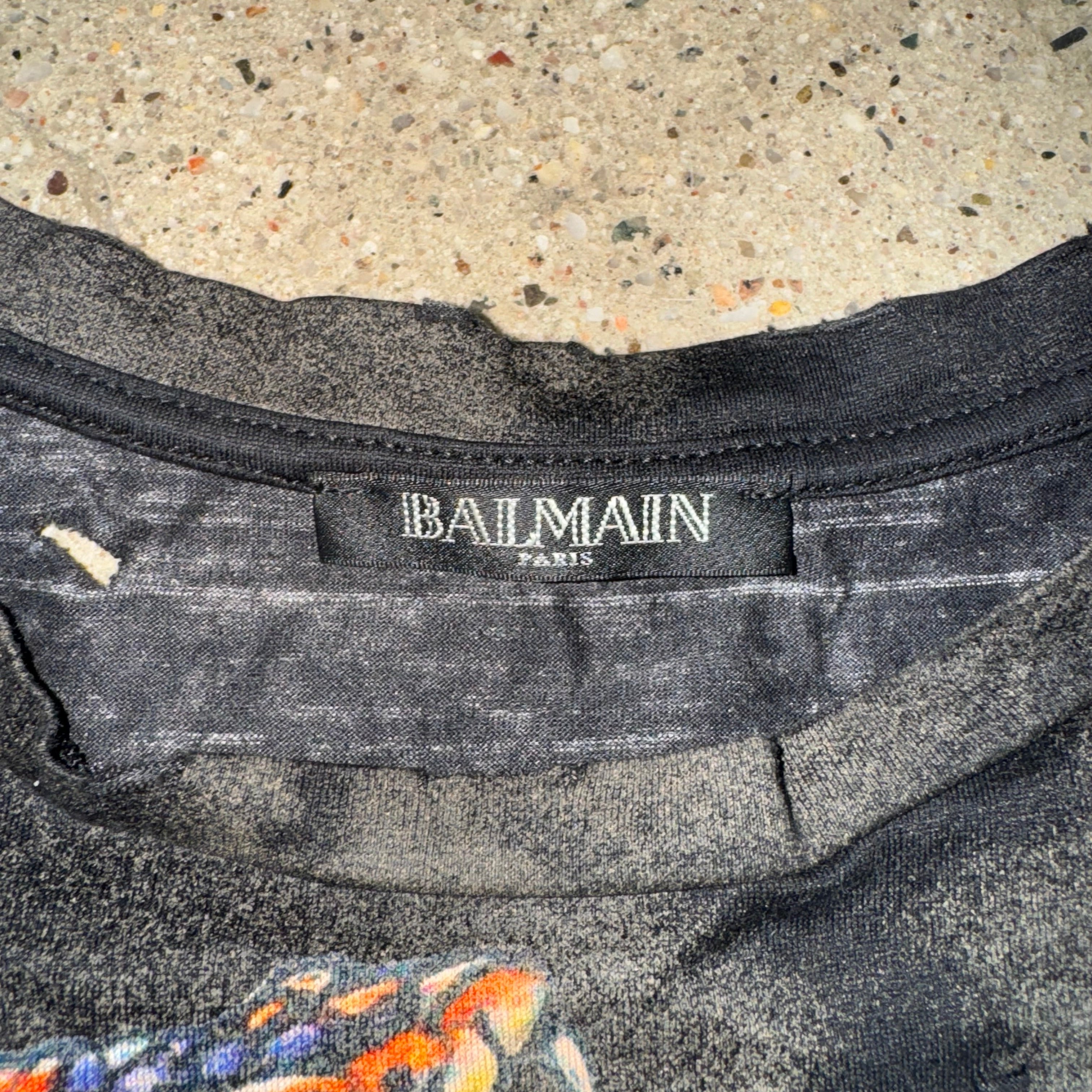 Balmain Distressed Graphic Tee 40 tops