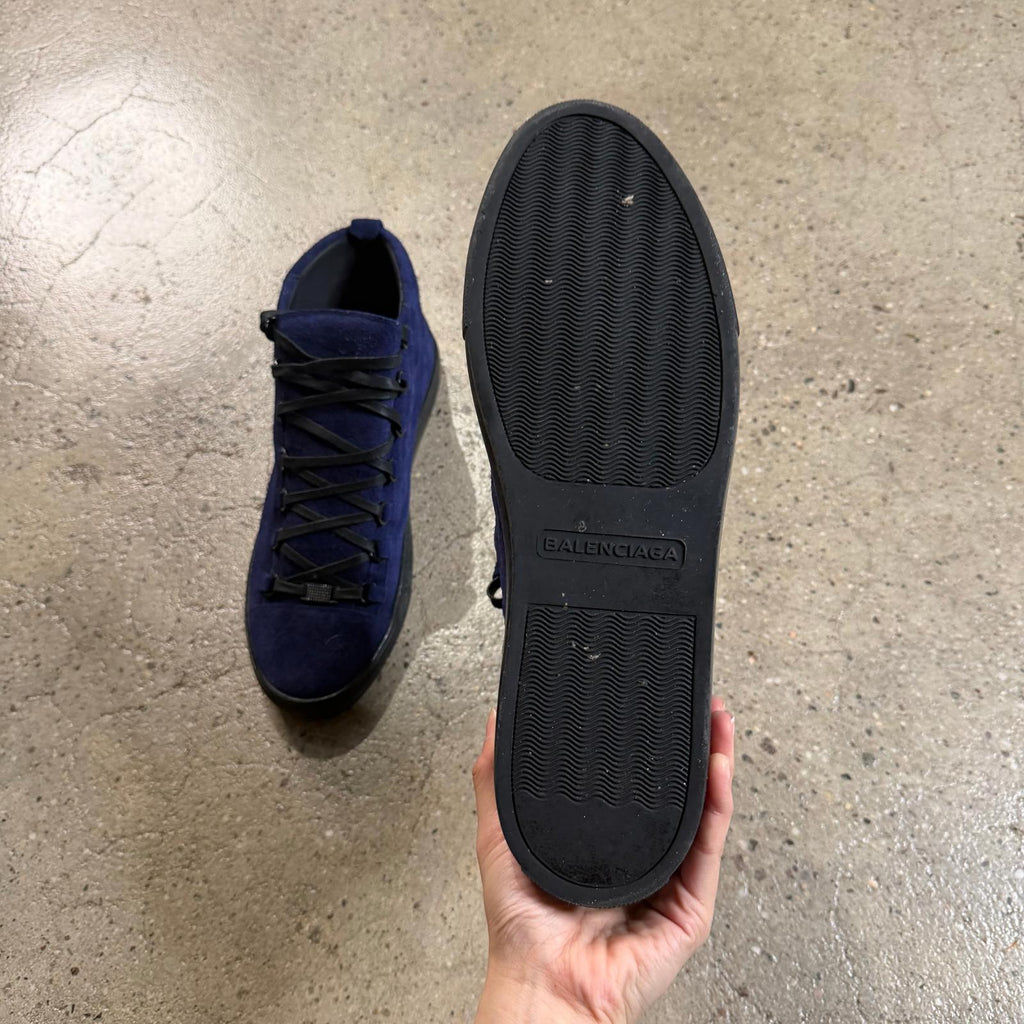 Balenciaga Suede Arena Sneakers (Blue) 12 / Blue