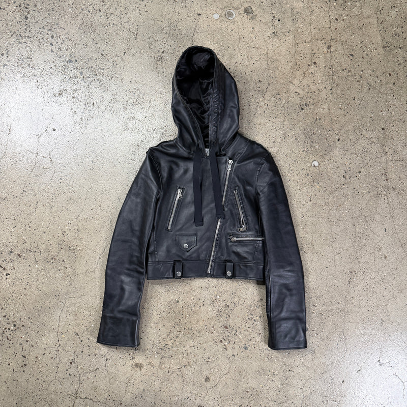 JW Anderson Drawstring Leather Biker Jacket