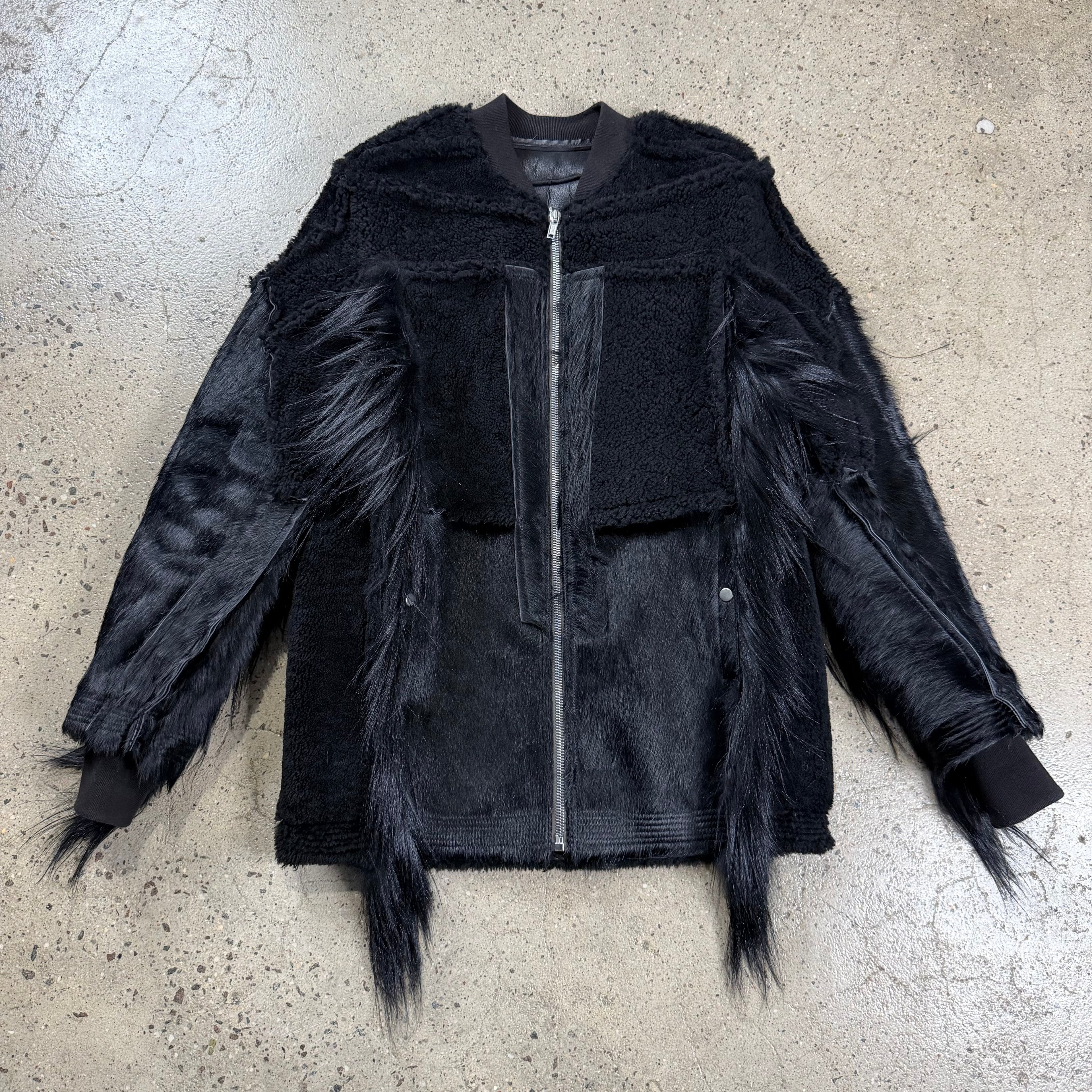 Rick Owens Strobe Collage Fur Coat 46 outerwear