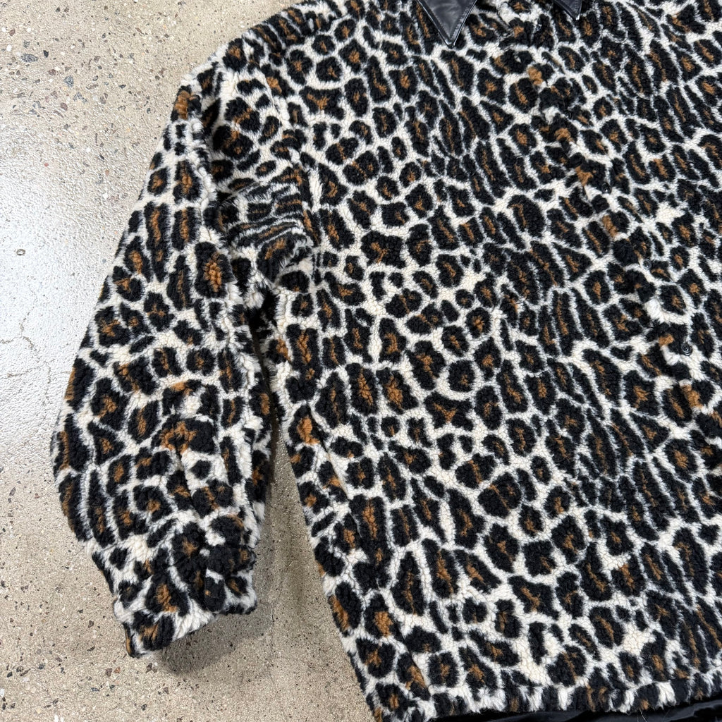 Maison Margiela Leopard Print Faux Fur Shirt