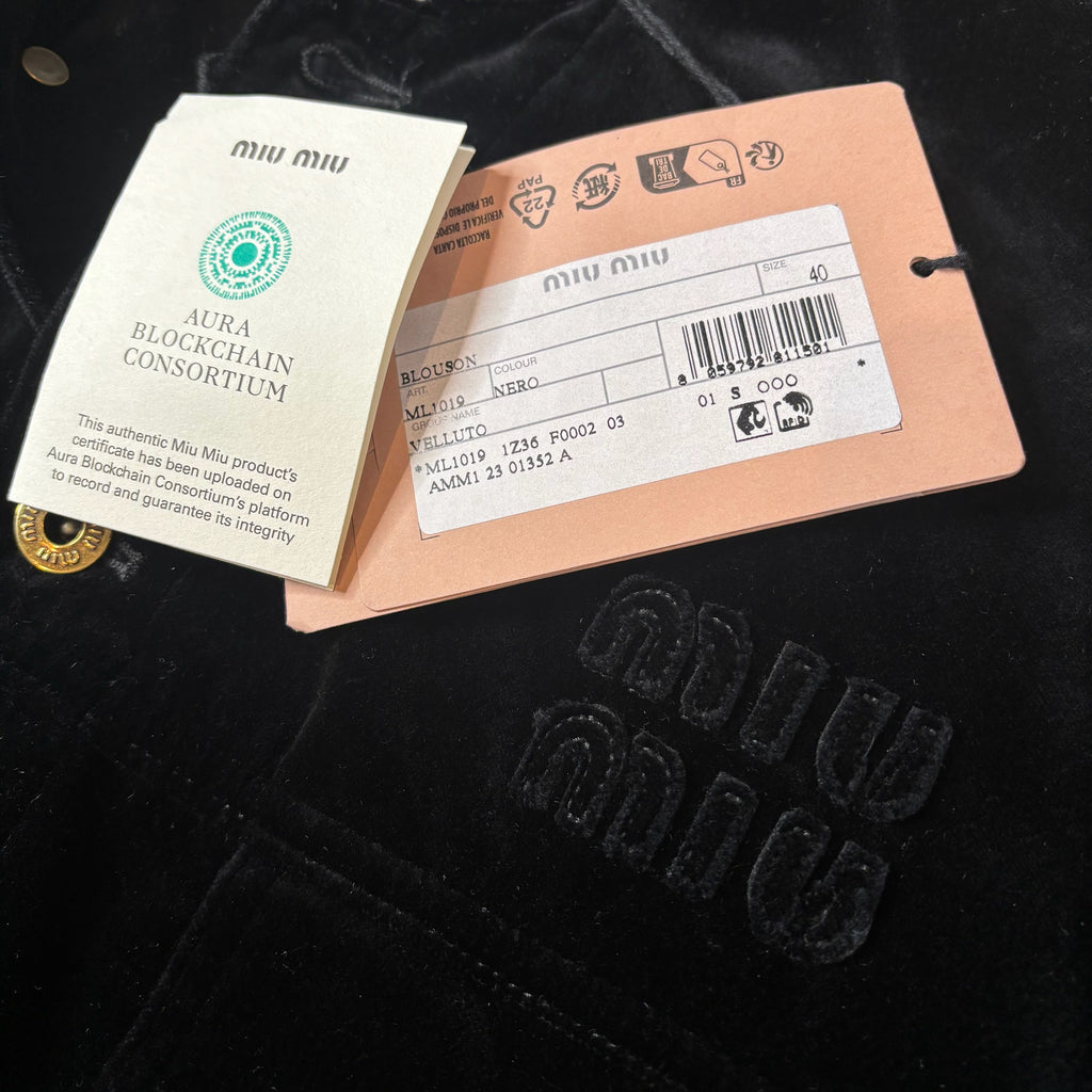 Miu Miu Velvet Cropped Jacket